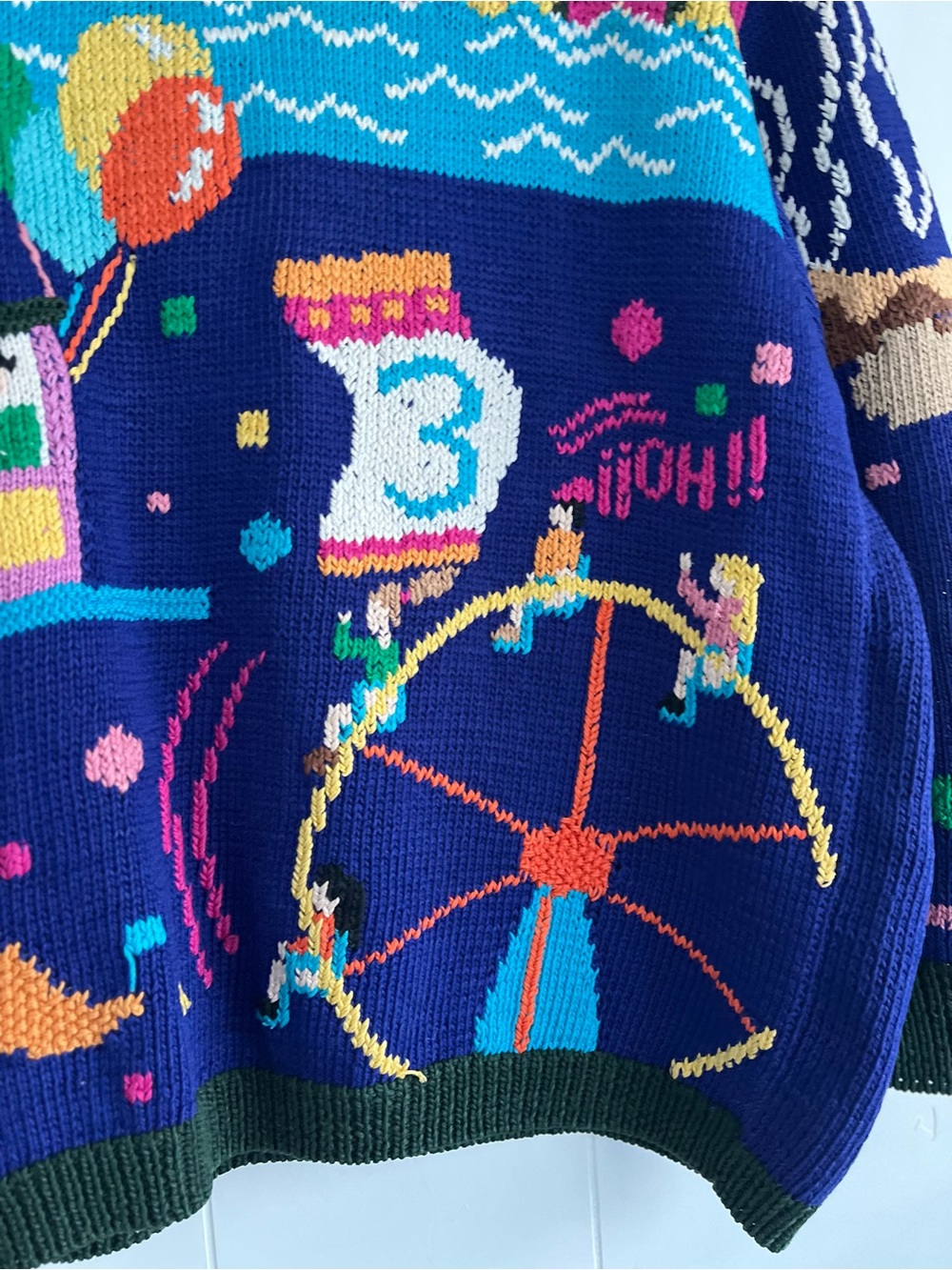 Vintage 1989 Berek Sweater Hand Knitted Carnival Circus Size Medium - Picture 4 of 16